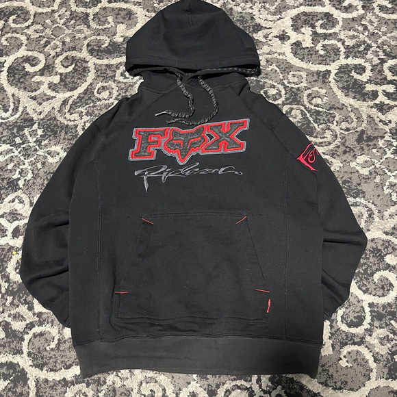Fox Racing Other - Vintage Men's Fox Racing Black & Red Hoodie S